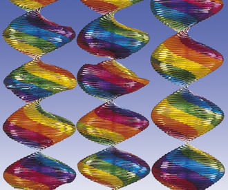 Girlande Rotorspirale Regenbogen -  Ø 7,5 cm x 60 cm, 4er Pack
