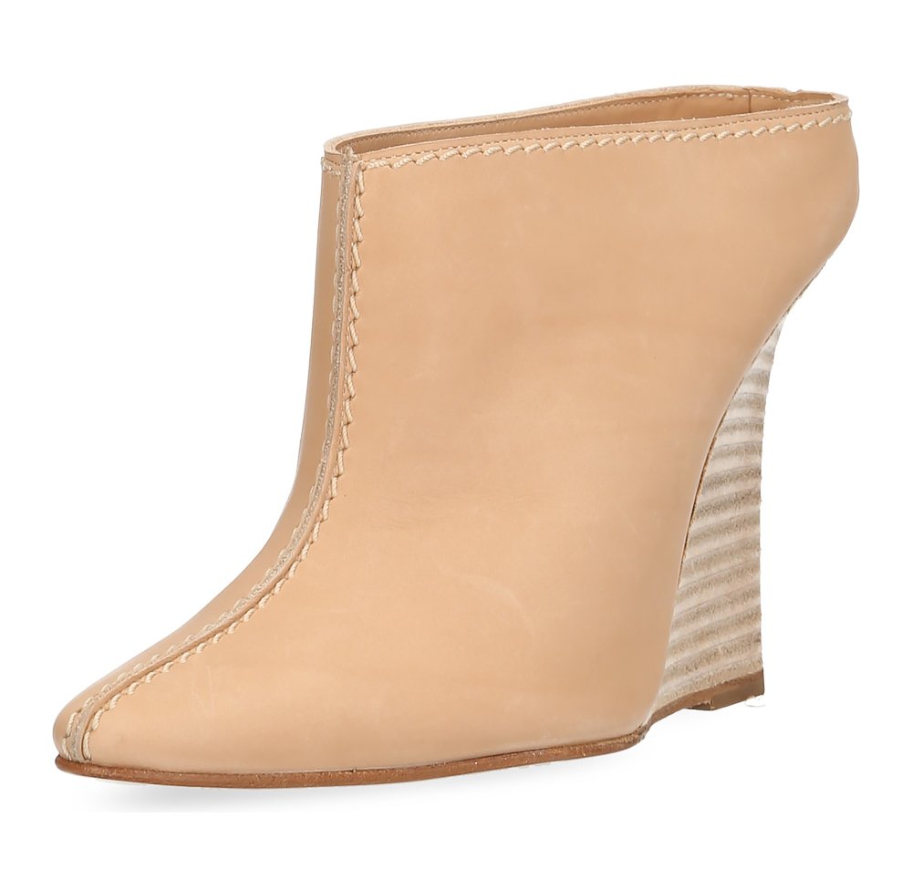 Schuhe - 1681017 Beige Keil-Stiefeletten Bicvic, Größe 36 / B-Ware
