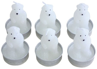 Teelichter Weihnachten "Eisbär" - 6 Stück
