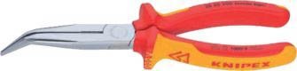 Flachzange - 20 cm, gewinkelt, rot/gelb