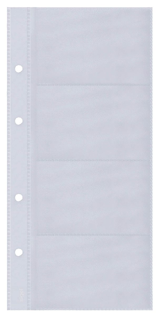 Hüllen für Visitenkarten-Ringbücher, einreihig, 10 Sichthüllen, für bis zu 80 Karten (max. 90x58 mm)