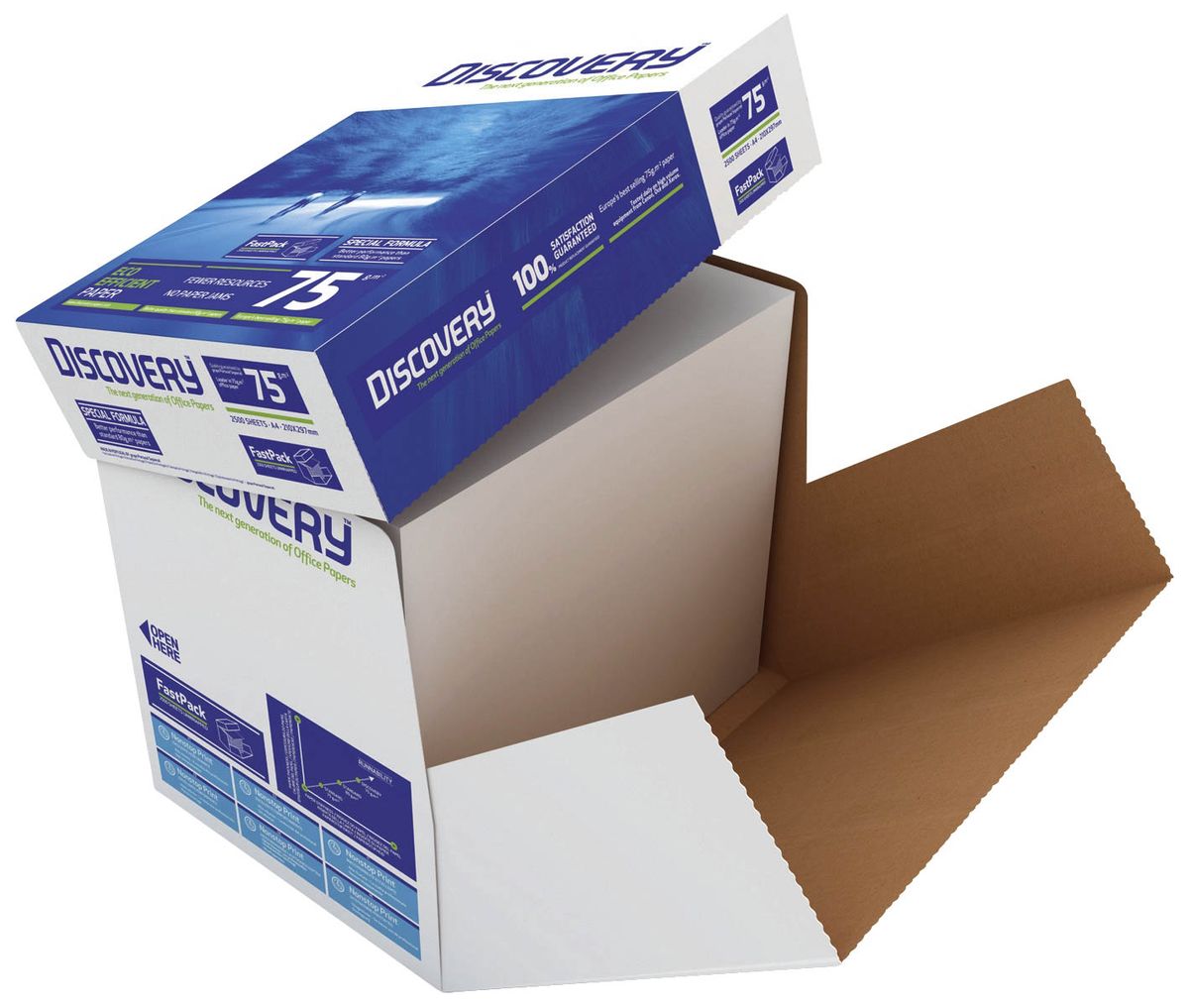 Kopierpapier Discovery - A4, holzfrei, 75 g/qm, weiß, 2500 Blatt