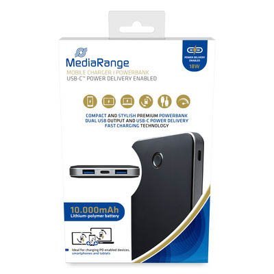 Mobiles Ladegerät | Powerbank 10.000mAh mit USB-C Power Delivery Schnellladetechnologie