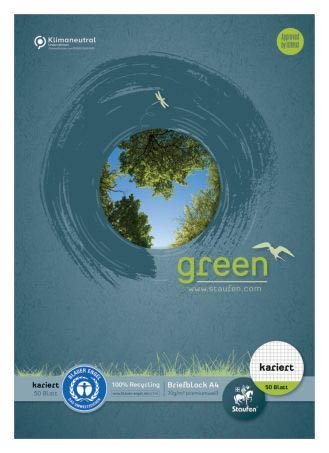 Briefblock - A4, 50 Blatt, 70 g/qm, 5 mm kariert, 100% recycled