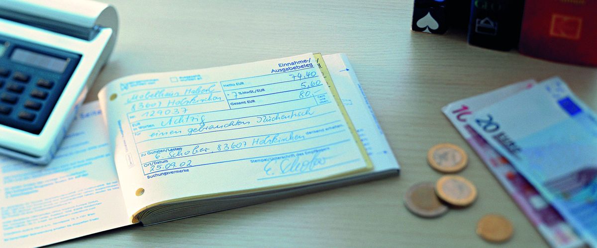 1205 Einnahme-/Ausgabebeleg, DIN A6 quer, fälschungssicher, 50 Blatt, weiß