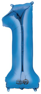 Folienballon XXL Zahl 1 - blau