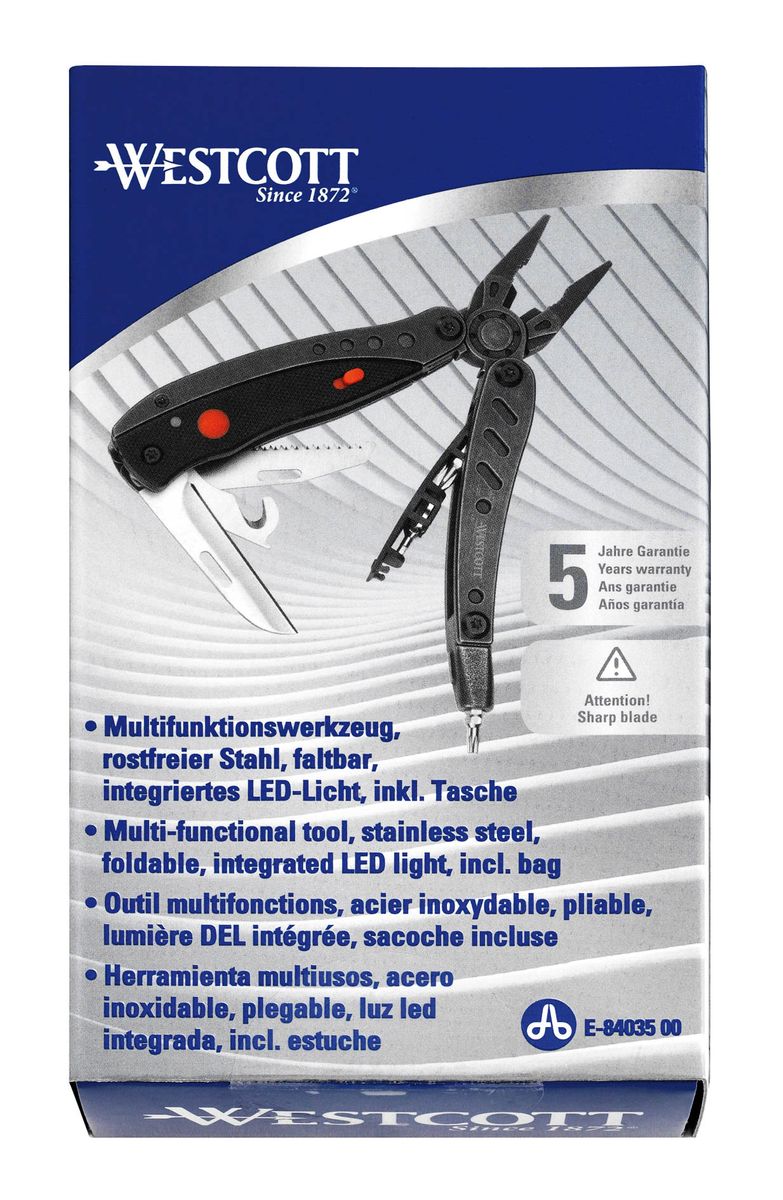 Multifunktionsgerät 6in1 - klappbar, 10,6 cm, schwarz