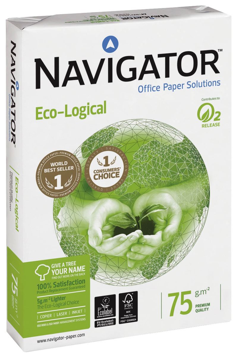 Eco-Logical - A4, 75 g/qm, weiß, 500 Blatt