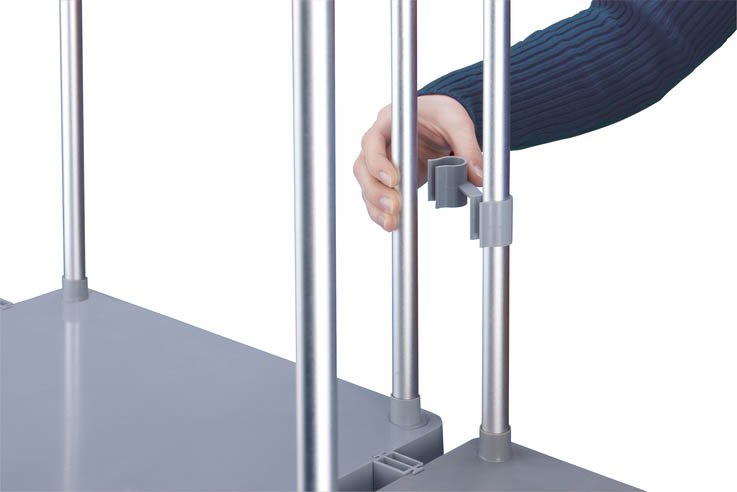 ProfiLine Müllsackständer XXXL - 120 L, grau, Aluminium-Rohgestell mit Klappdeckel