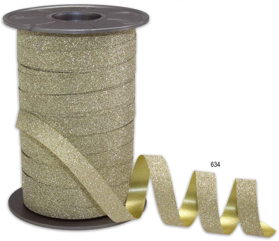 Ringelband - 10 mm x 100 m, Glitter gold