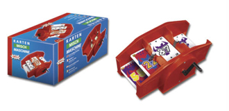 Kartenmischmaschine mit Kurbel, rot