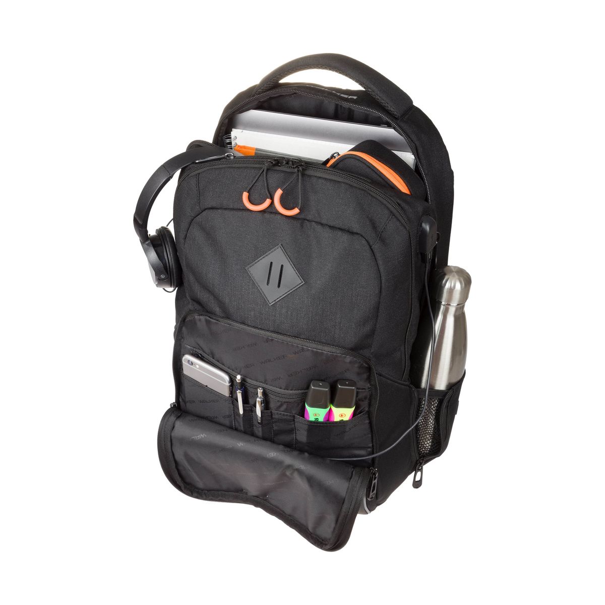 Schulrucksack Wizzard College - black melange