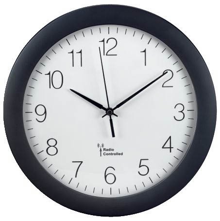 DCF-Funkwanduhr PG-300 - Ø 30 cm, schwarz