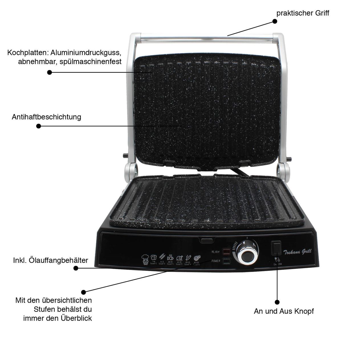Kontaktgrill 2000 Watt