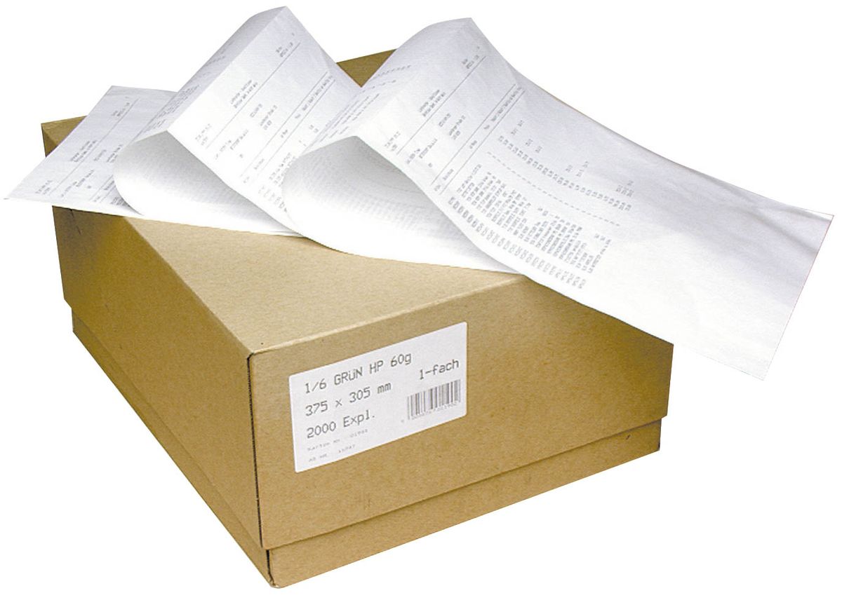 Computerpapier 12x240 2f SD 1000Bl 52/52g blanko mit LP