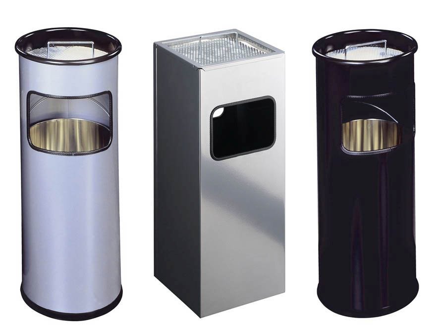 Standascher mit Sandschale METALL rund, 260x620mm (ØxH), 17 l, schwarz