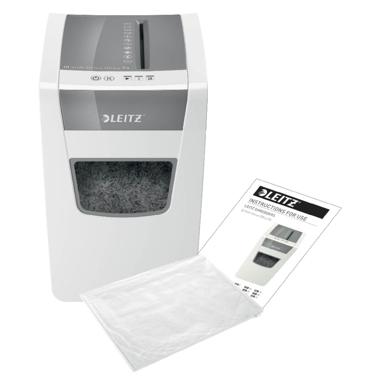 Aktenvernichter IQ Slim Home Office - Partikelschnitt P4, 10 Blatt, weiß