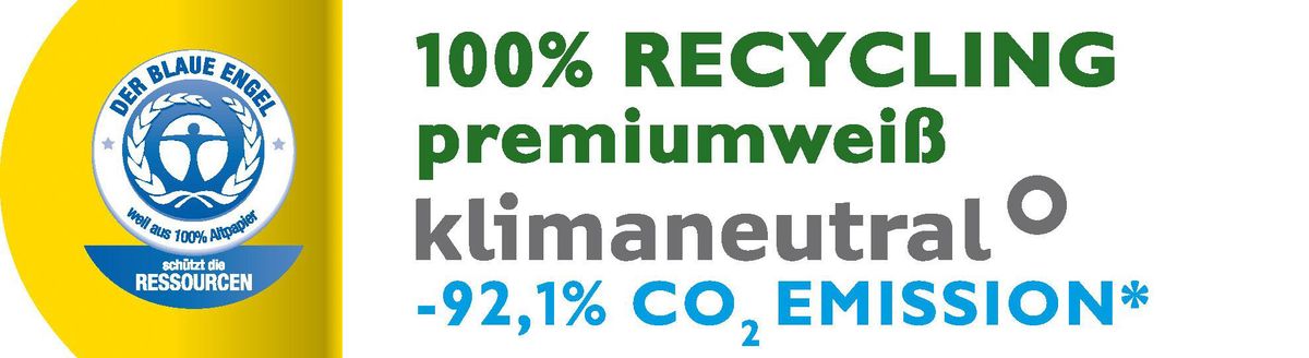 Briefblock - A4, 50 Blatt, 70 g/qm, 5 mm kariert, 100% recycled