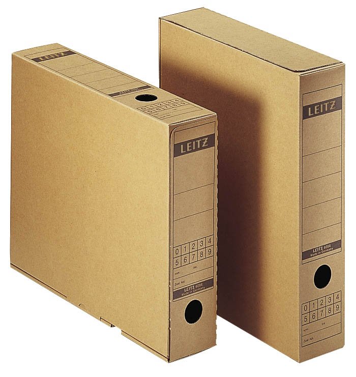 6084 Archiv-Schachtel, A4, mit Verschlusslasche, naturbraun