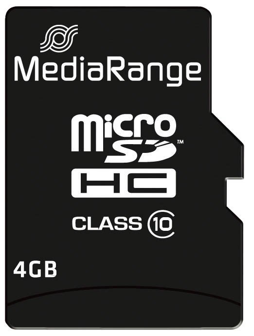 Micro SDHC Speicherkarte 4GB Klasse 10 mit SD-Karten Adapter