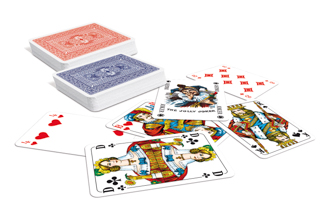 Spielkarten Doppelrommé (Leinenqualität, in Stülpschachtel)
