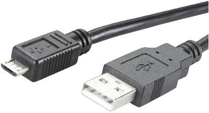 USB Kabel für Smartphones/Tablets - USB 2.0 A auf USB Micro B - 1,2m schwarz