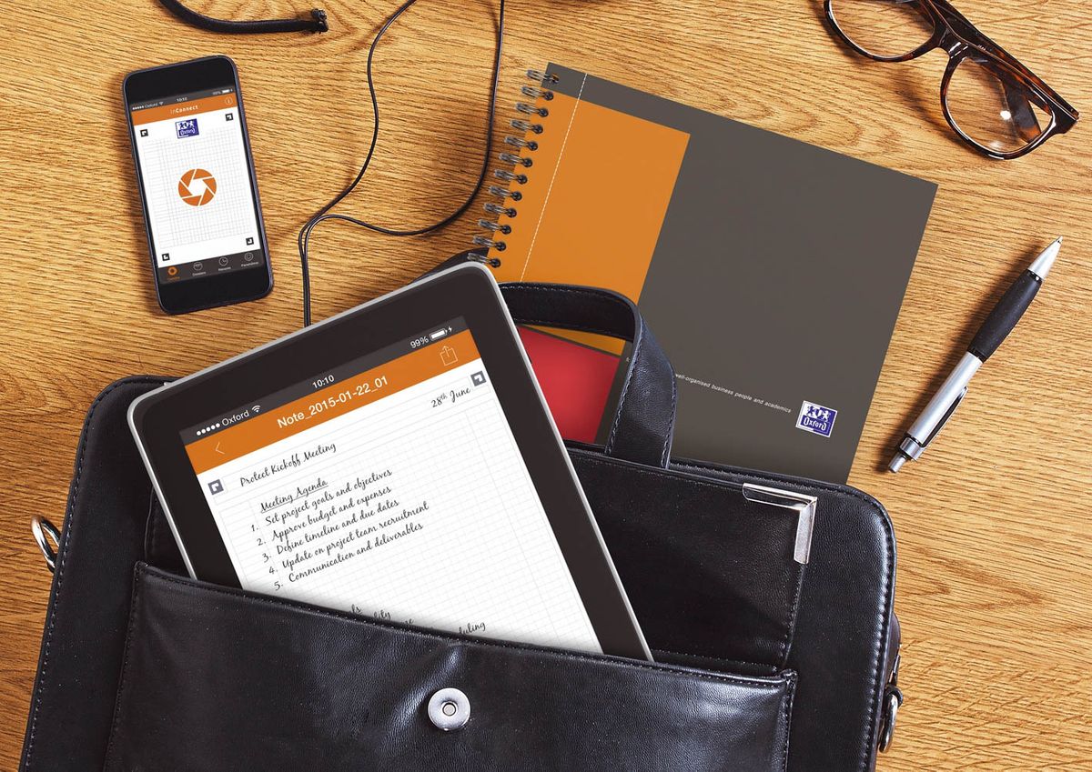 Activebook Connect - Collegeblock, B5, kariert, 80 Blatt, Softcover, 4 Eckmarkierungen zum scannen
