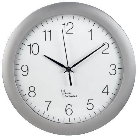 DCF-Funkwanduhr PG-300 - Ø 30 cm, silber