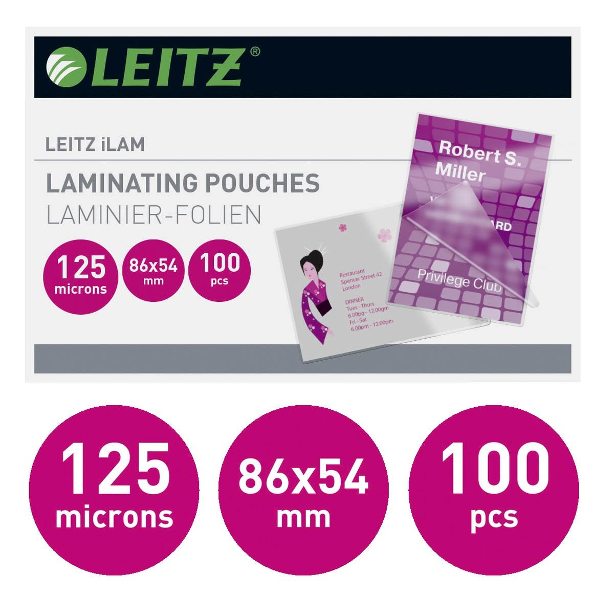 33810 Folientasche - Kreditkarte, glänzend, 125 mym, 100 Stück