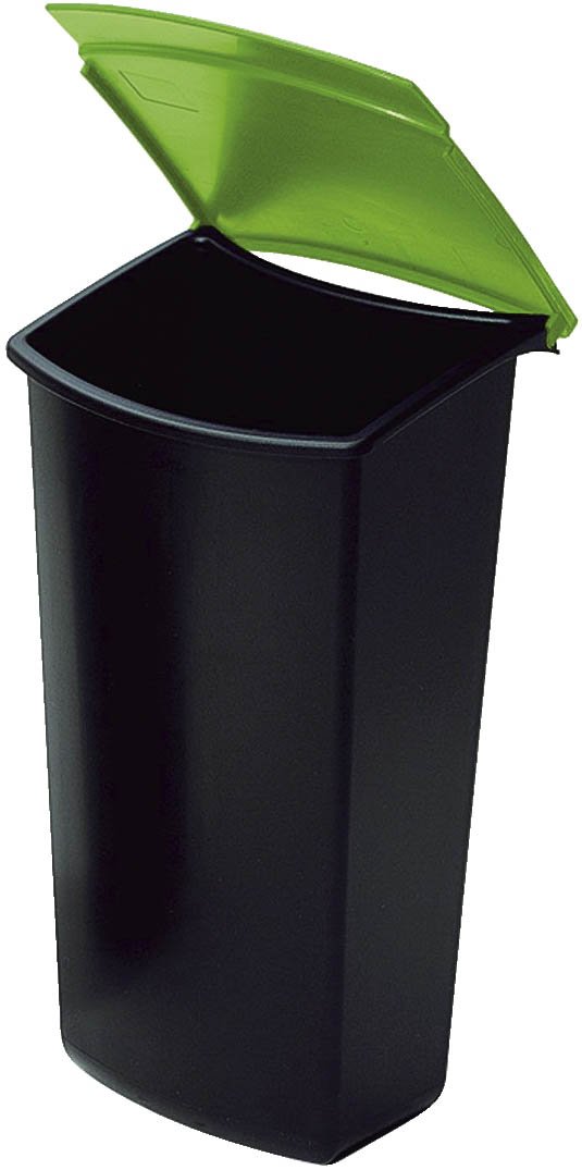 Abfalleinsatz MONDO mit Deckel, 3 Liter, schwarz-grün