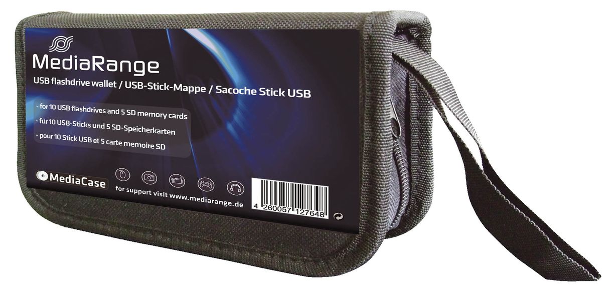 Flashdrive-Mappe für 10 USB-Sticks und 5 SD-Karten