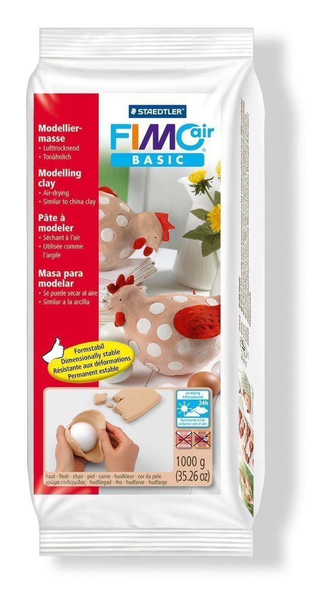 Modelliermasse FIMO air basic - 1000g, hautfarben, metallisierte Folie