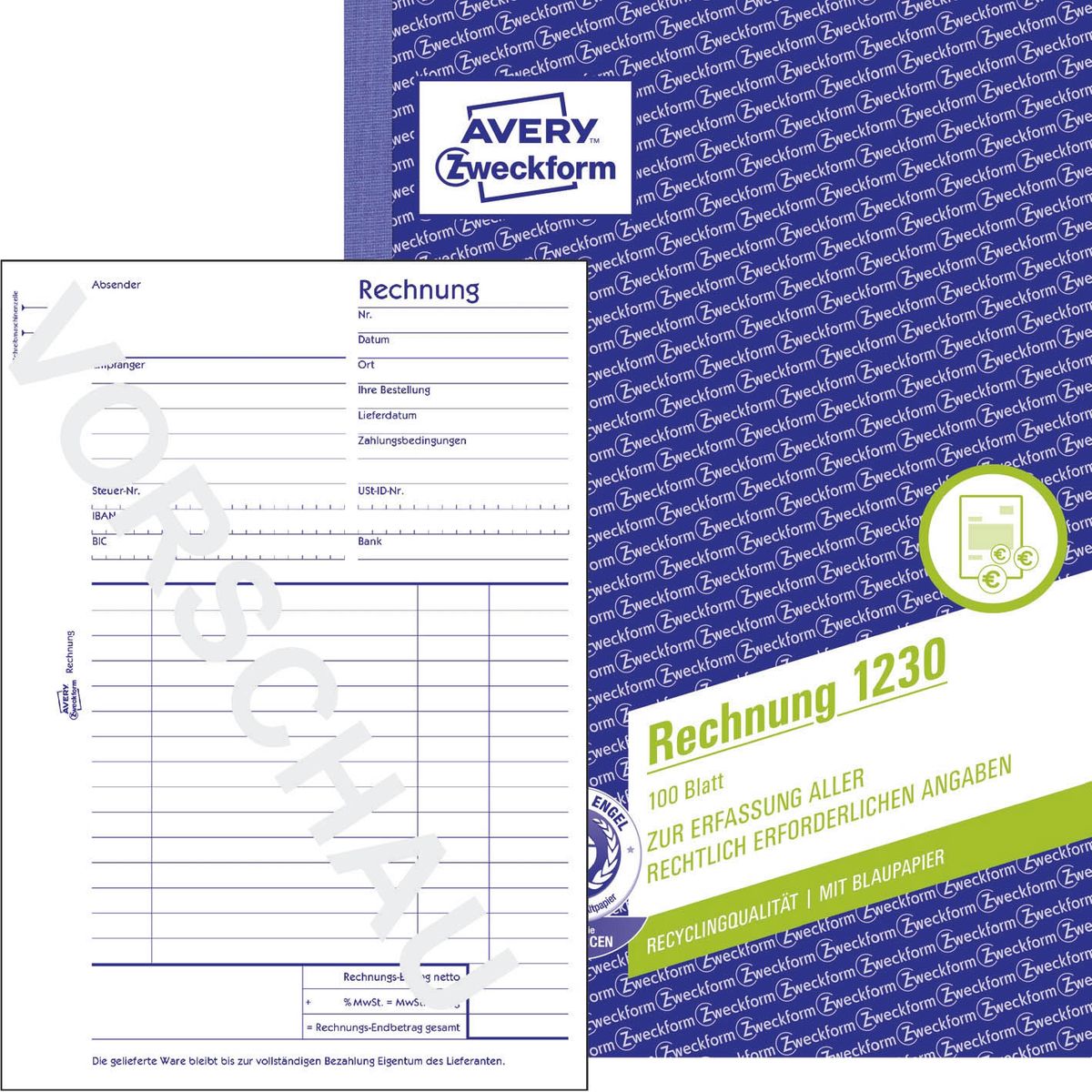 1230 Rechnung - A5, vorgelocht, 100 Blatt, weiß