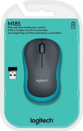 Maus M185 Wireless Optisch schwarz/blau