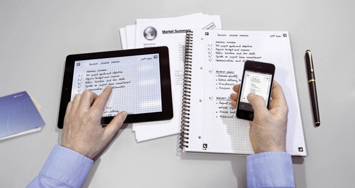 Activebook Connect - Collegeblock, B5, liniert, 80 Blatt, Softcover, 4 Eckmarkierungen zum scannen