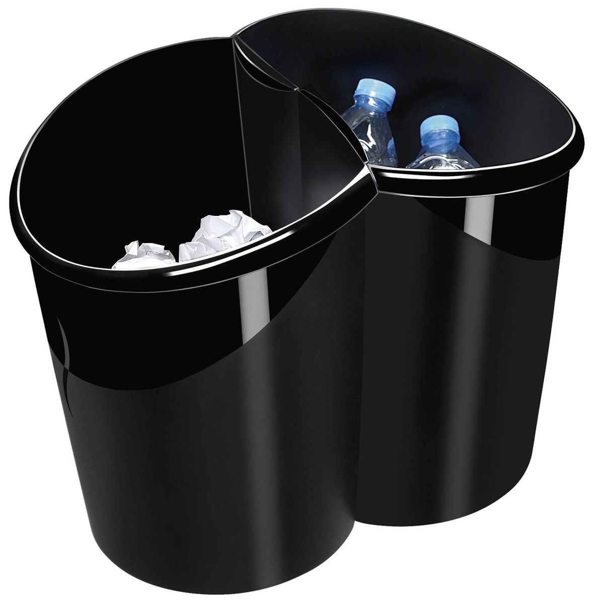 Papierkorb Ellypse - schwarz, 15 Liter