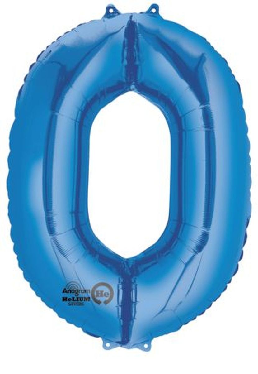 Folienballon XXL Zahl 0 - blau
