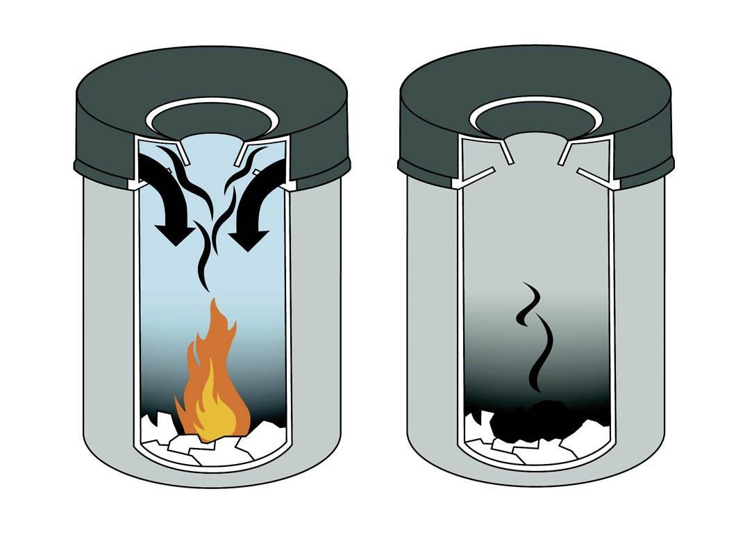 Standascher mit Flammenlöschkopf SAFE rund, Metall, 250x630mm (ØxH), 17 l, anthrazit