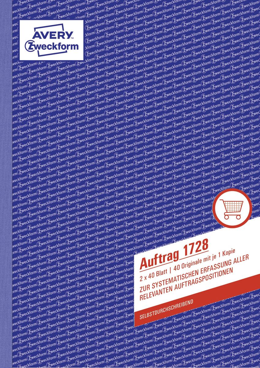 1728 Auftrag, DIN A4, selbstdurchschreibend, 2 x 40 Blatt, weiß, gelb
