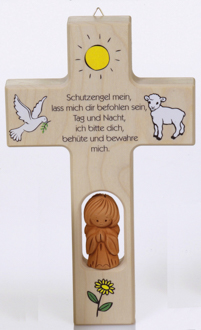 Kinderkreuz  "Schutzeingel mein" - Holz, 20 cm