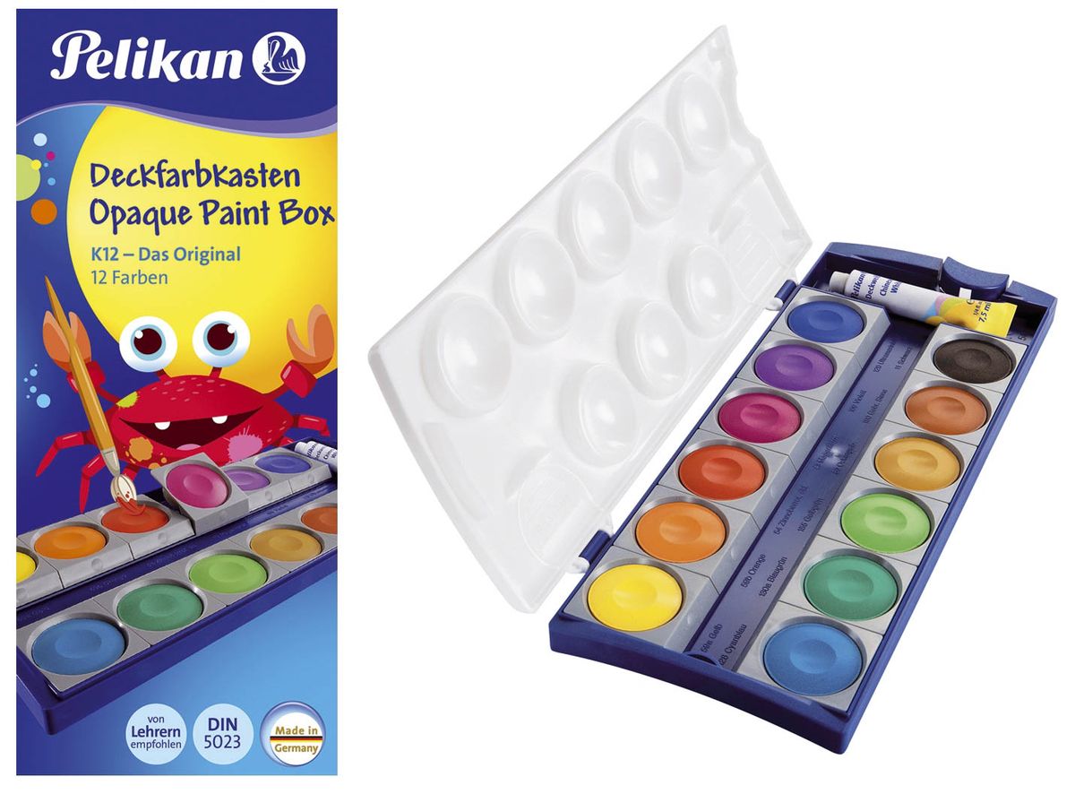 Deckfarbkasten 735K/12, 12 Farben + 1 Deckweiß