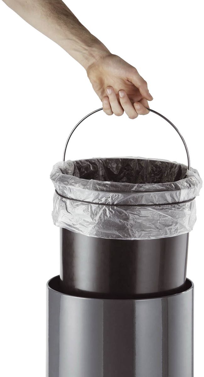 Treteimer, Edelstahl, rund, 290 x 260 mm x Ø 205 mm, 5 l, anthrazit