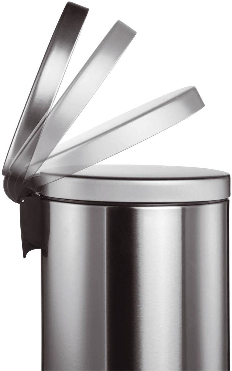 Treteimer, Edelstahl, rund, 400 x 310 mm x Ø 250 mm, 12 l, metallic silber