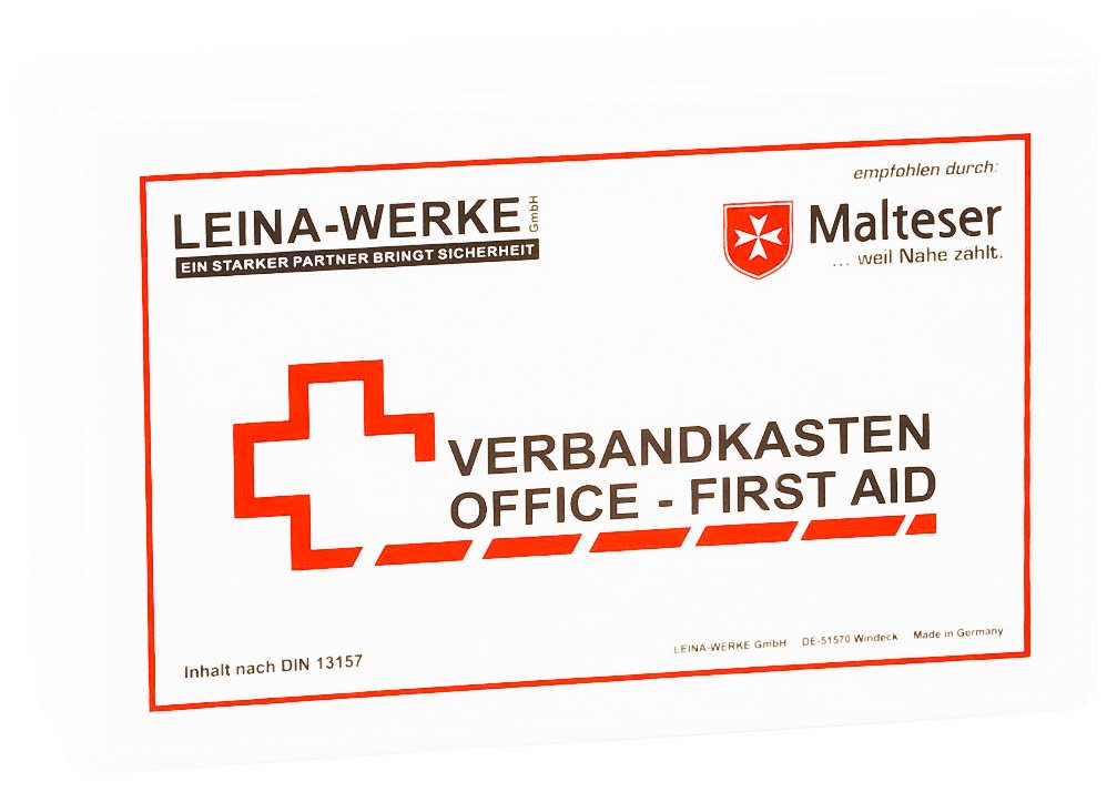 Betriebsverbandkasten Office-First Aid - inkl. Wandhalterung - Kunststoff
