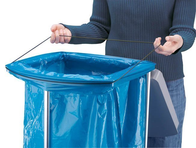 ProfiLine Müllsackständer XXXL - 120 L, grau, Aluminium-Rohgestell mit Klappdeckel