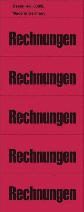 Inhaltsschilder Rechnungen - Beutel mit 100 Stück, rot